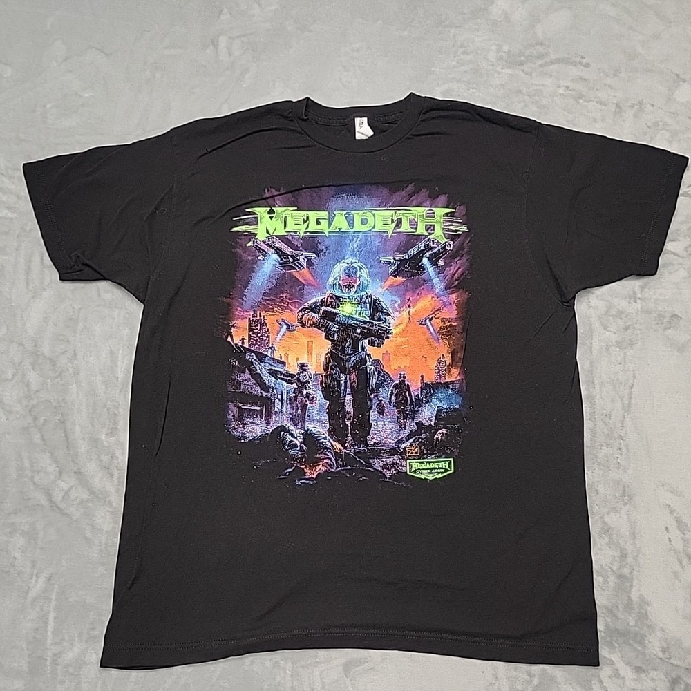 Megadeth Shirt Mens XL Black Cyber Army Cyberpunk Dystopian Graphic Tee